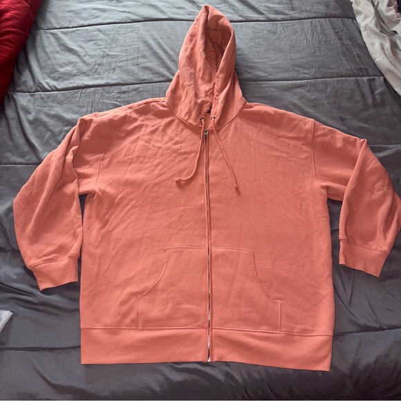 NWOT Victoria’s Secret Coral Hooded Zip Up Jacket | Size Large - Picture 2 of 8